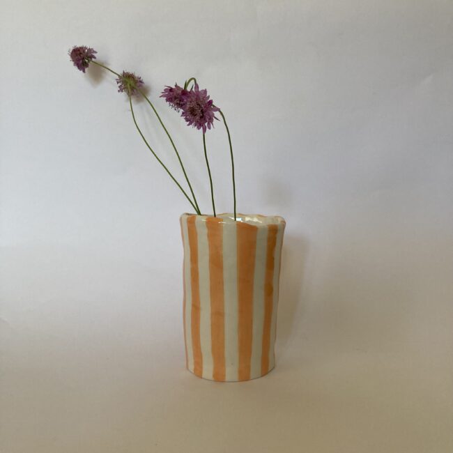 papaya striped vase